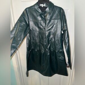Moodie Faux Leather Women's Green Dress. EUC Size L